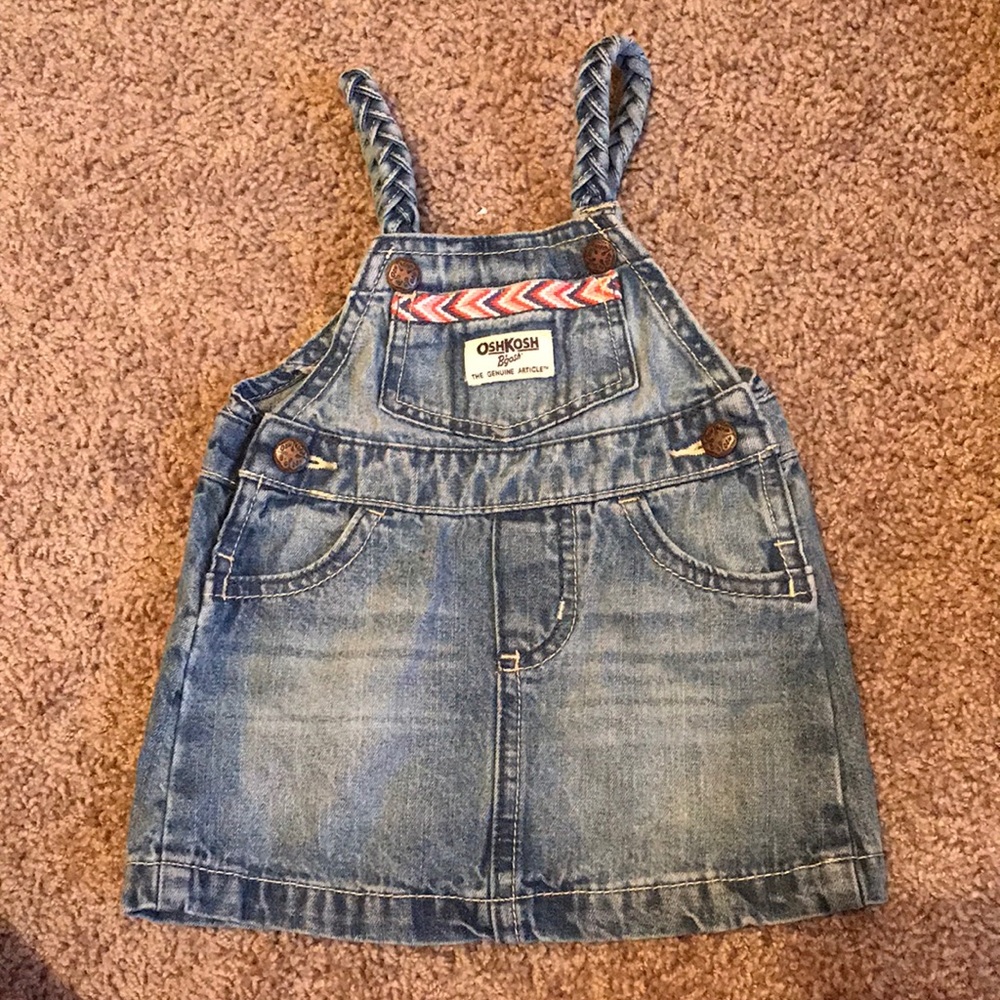 Girl jean overall dress